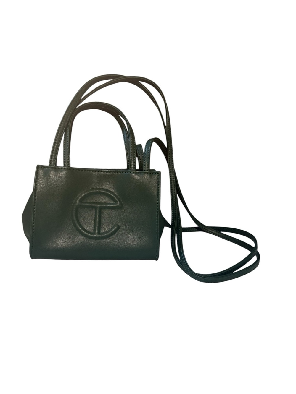 Telfar small Green Logo Crossbody Bag with Double Handles